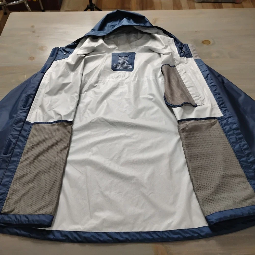 LL Bean Trail Model Rain Jacket Womens 3XL Navy Blue Waterproof Packable Plus Sz - Picture 7 of 14